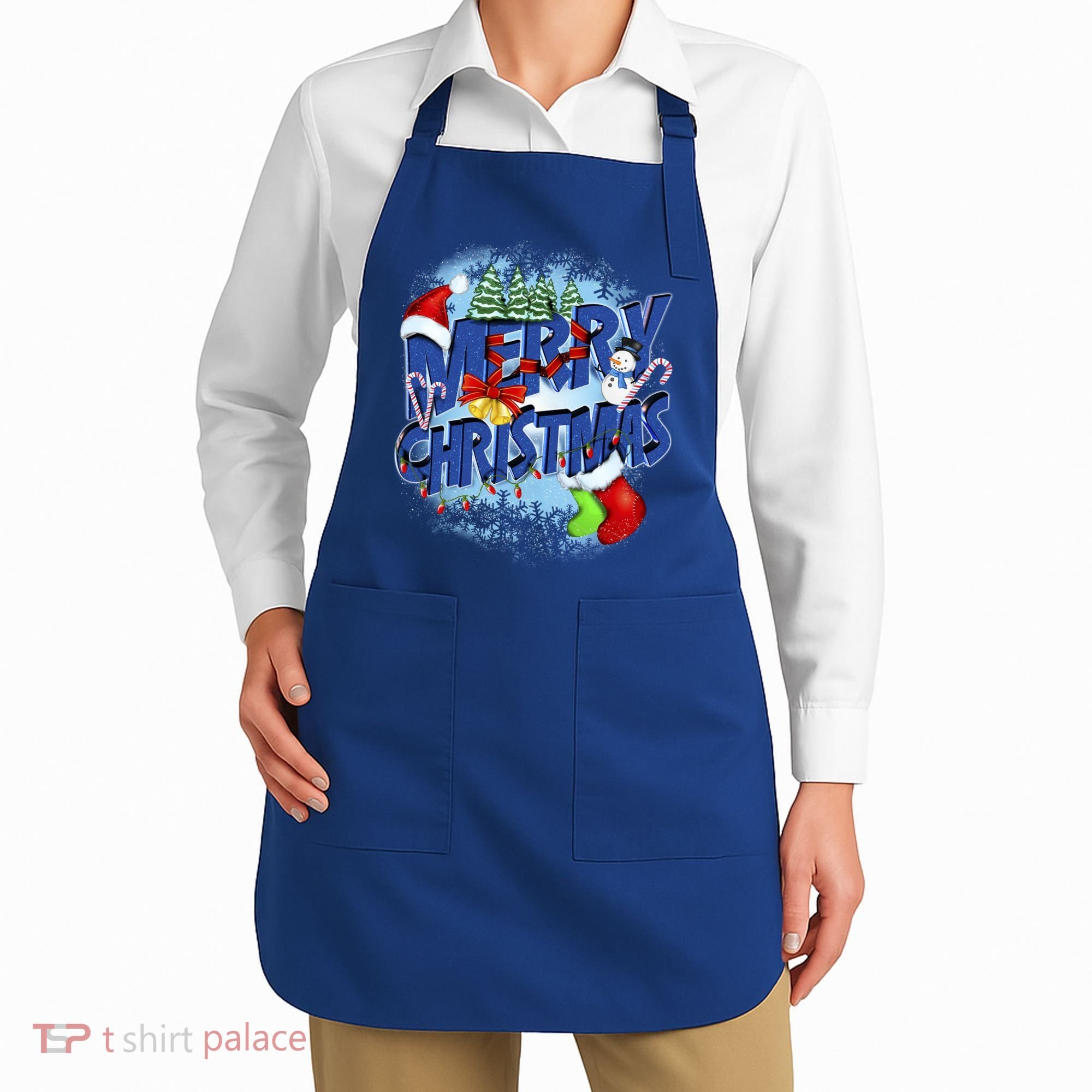 Merry Christmas Funy Holiday Logo Apron