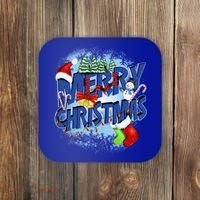 Merry Christmas Funy Holiday Logo Coaster thumb 0