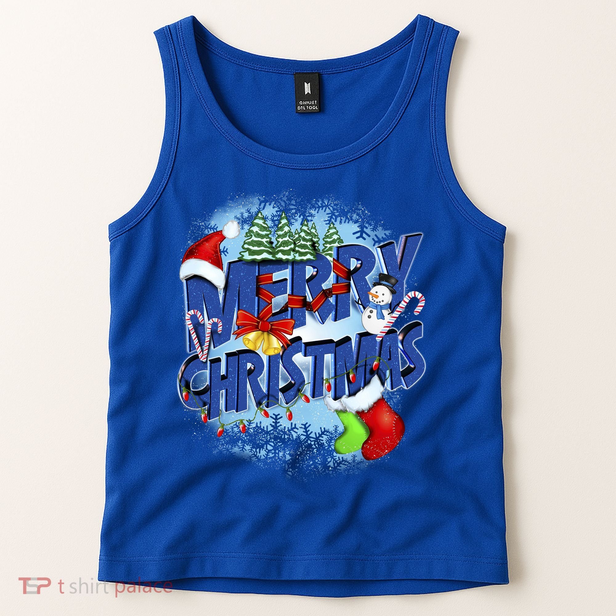 Merry Christmas Funy Holiday Logo Tank Top
