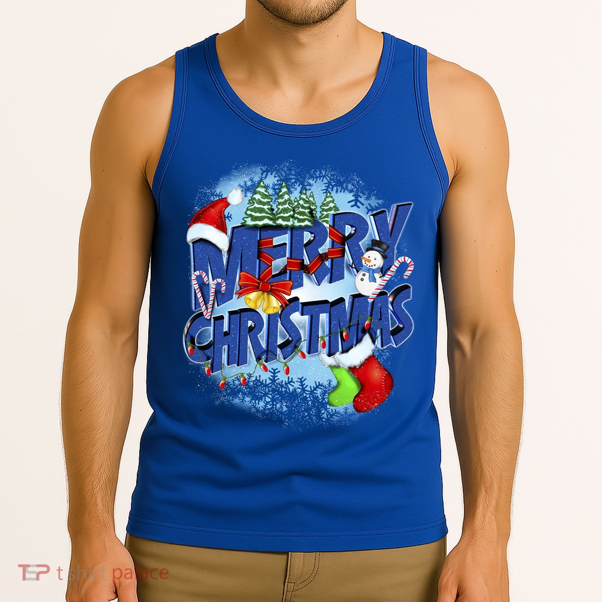 Merry Christmas Funy Holiday Logo Tank Top