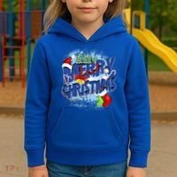 Merry Christmas Funy Holiday Logo Kids Hoodie thumb 3