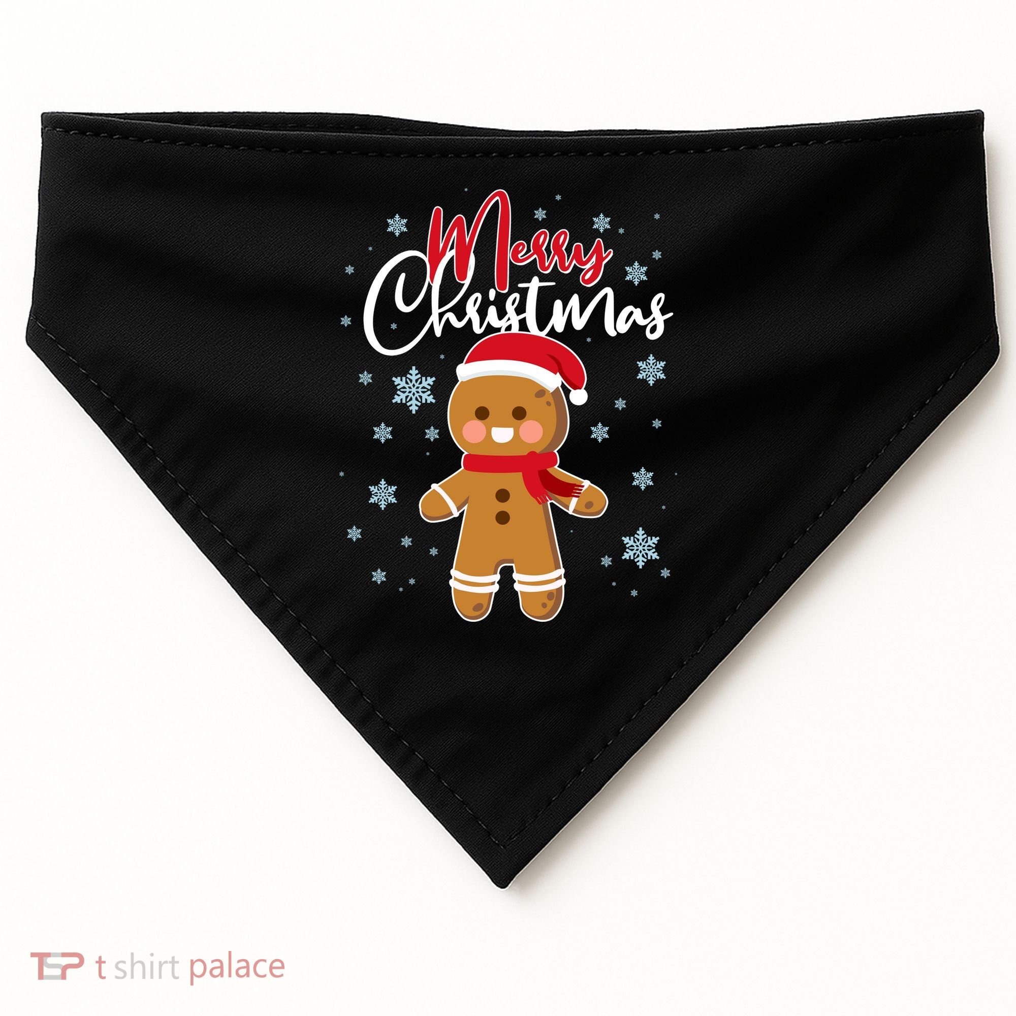 Merry Christmas Gingerbread USA-Made Doggie Bandana