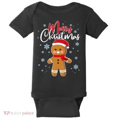 Merry Christmas Gingerbread Baby Bodysuit