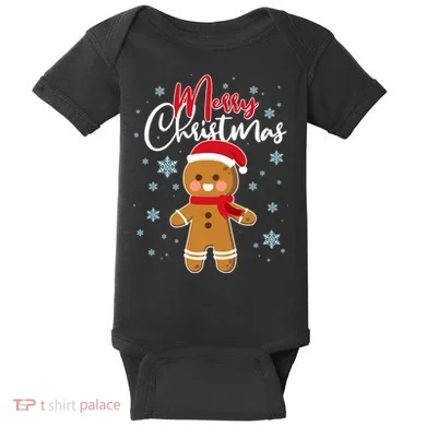 Merry Christmas Gingerbread Baby Bodysuit