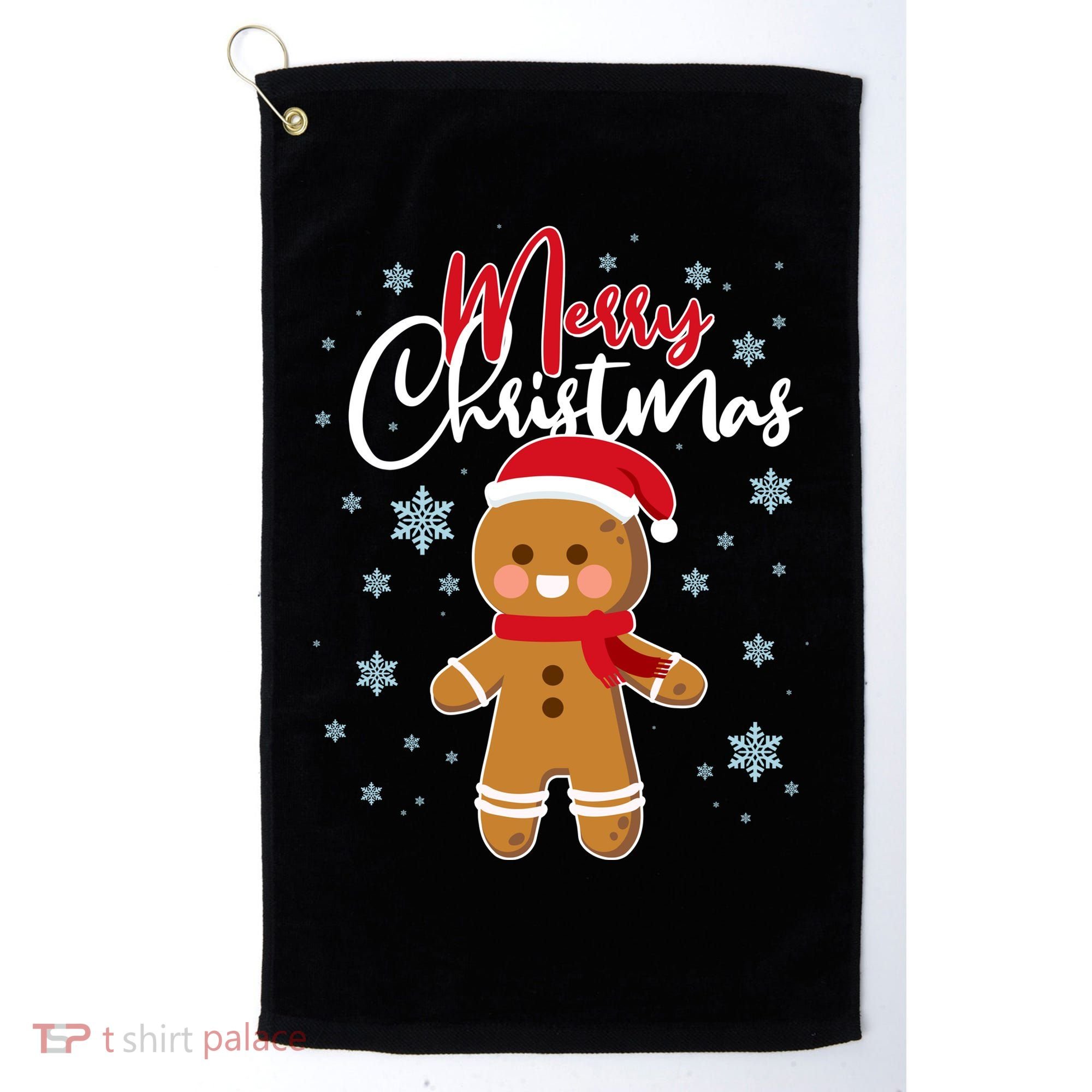 Merry Christmas Gingerbread Golf Towel