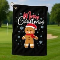 Merry Christmas Gingerbread Golf Towel thumb 1