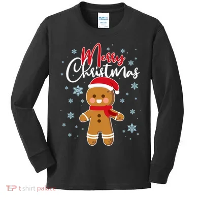 Merry Christmas Gingerbread Kids Long Sleeve Shirt