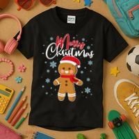Merry Christmas Gingerbread Kids T-Shirt thumb 3