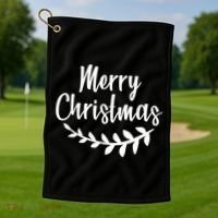 Merry Christmas Happy Holidays Golf Towel thumb 1