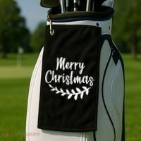 Merry Christmas Happy Holidays Golf Towel thumb 2