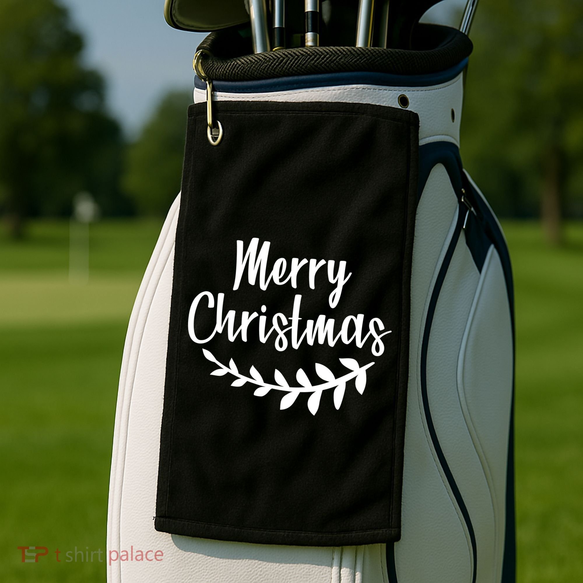 Merry Christmas Happy Holidays Golf Towel