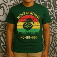 Merry Christmas Ho-Ho-Ho Vintage Santa T-Shirt thumb 3