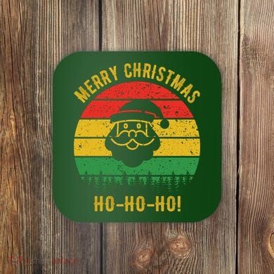 Merry Christmas Ho-Ho-Ho Vintage Santa Coaster