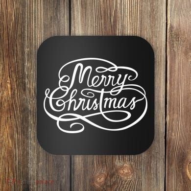 Merry Christmas Holiday Coaster