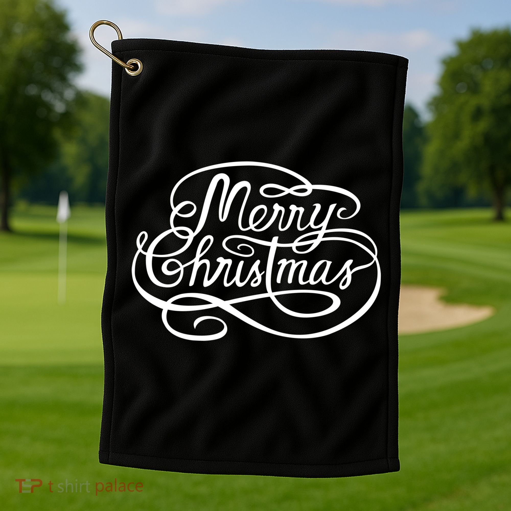 Merry Christmas Holiday Golf Towel