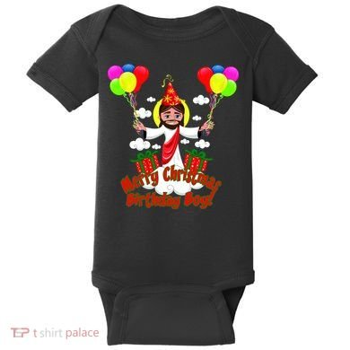 Merry Christmas Jesus Birthday Boy Baby Bodysuit