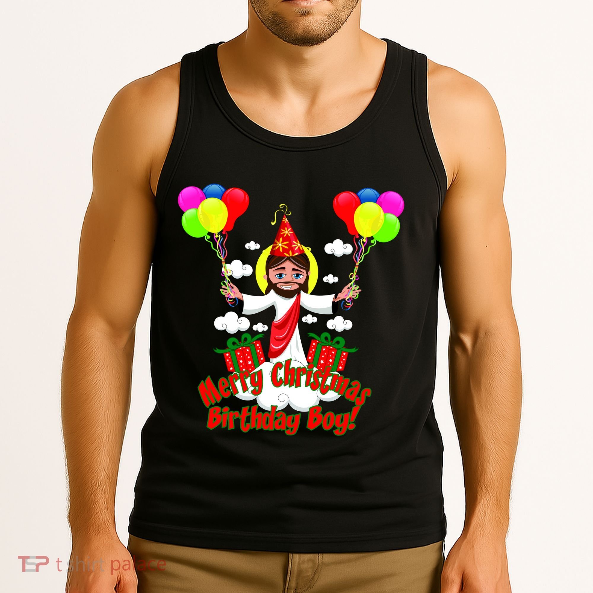 Merry Christmas Jesus Birthday Boy Tank Top