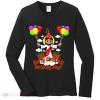 Merry Christmas Jesus Birthday Boy Women's Long Sleeve Shirt thumb 0