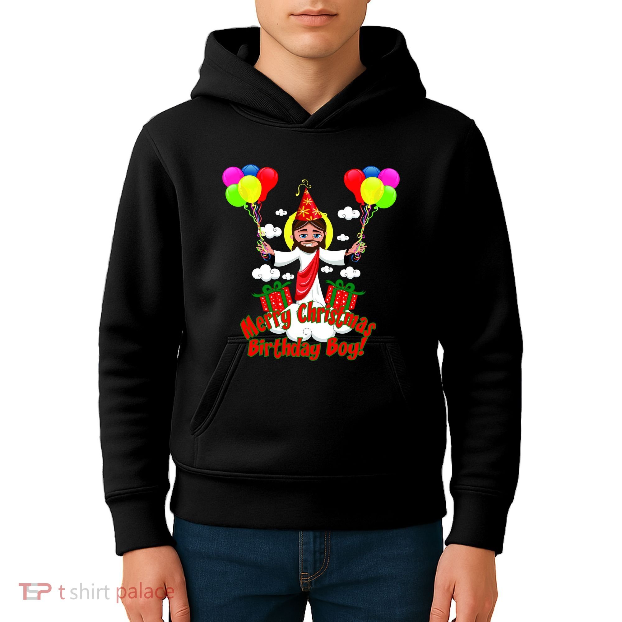 Merry Christmas Jesus Birthday Boy Kids Hoodie