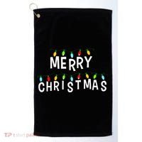 Merry Christmas Lights Golf Towel thumb 0