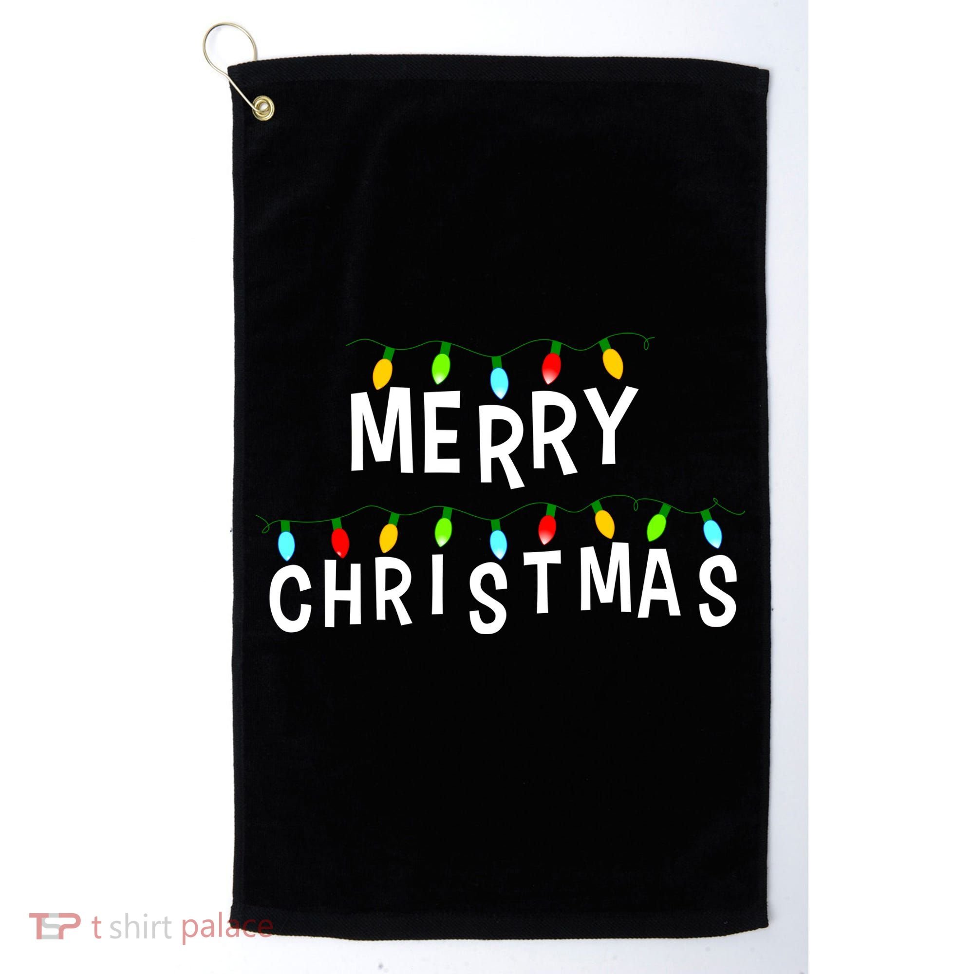 Merry Christmas Lights Golf Towel