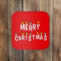 Merry Christmas Lights Coaster thumb 0