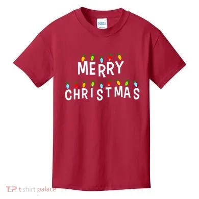 Merry Christmas Lights Kids T-Shirt