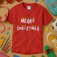 Merry Christmas Lights Kids T-Shirt thumb 3