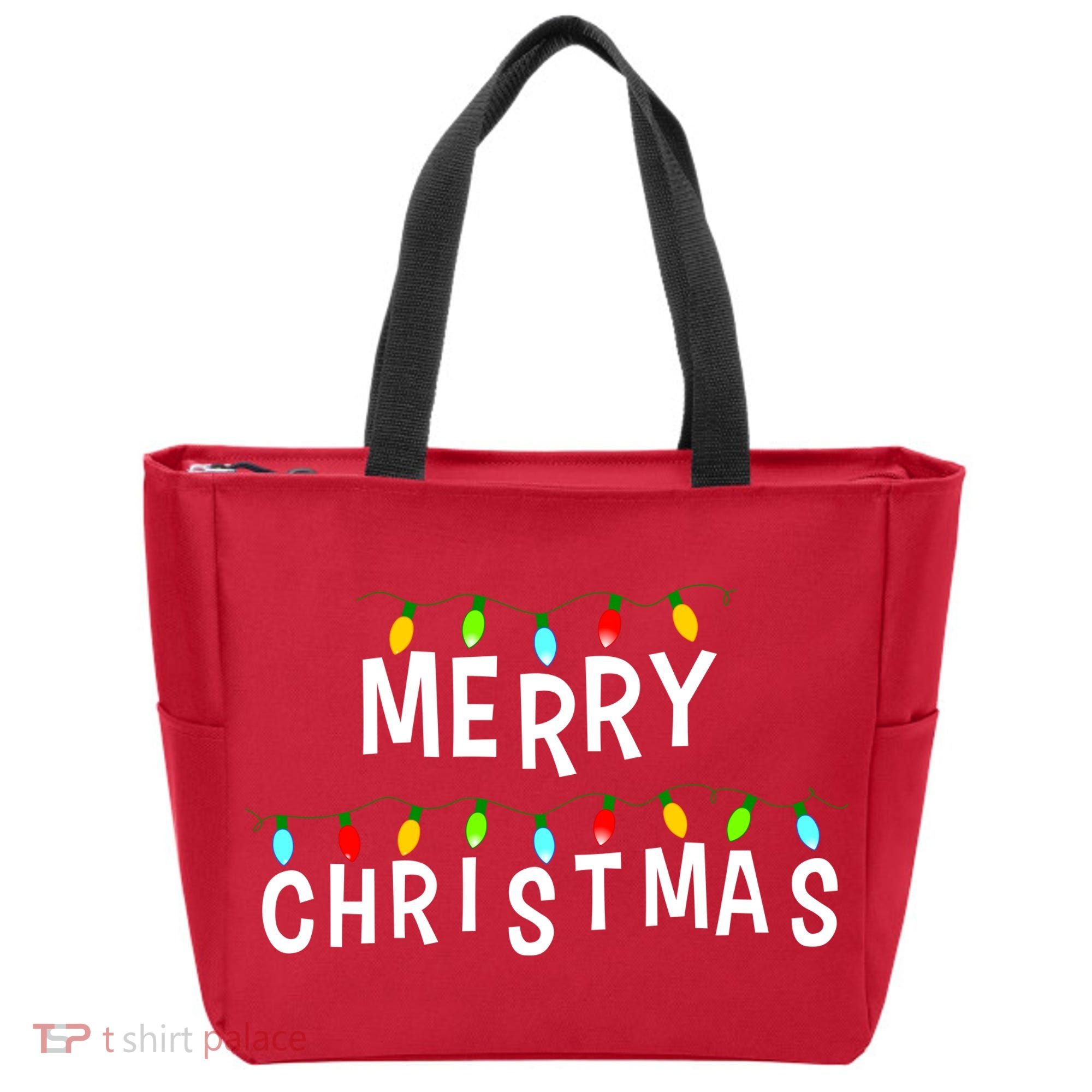 Merry Christmas Lights Tote Bag