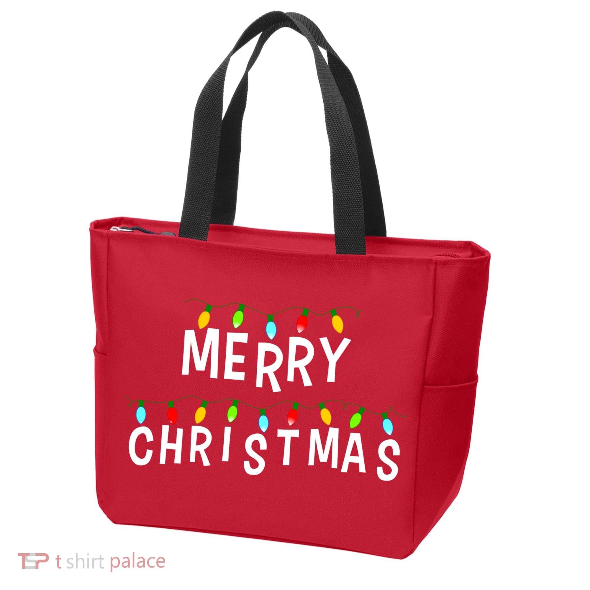 Merry Christmas Lights Tote Bag