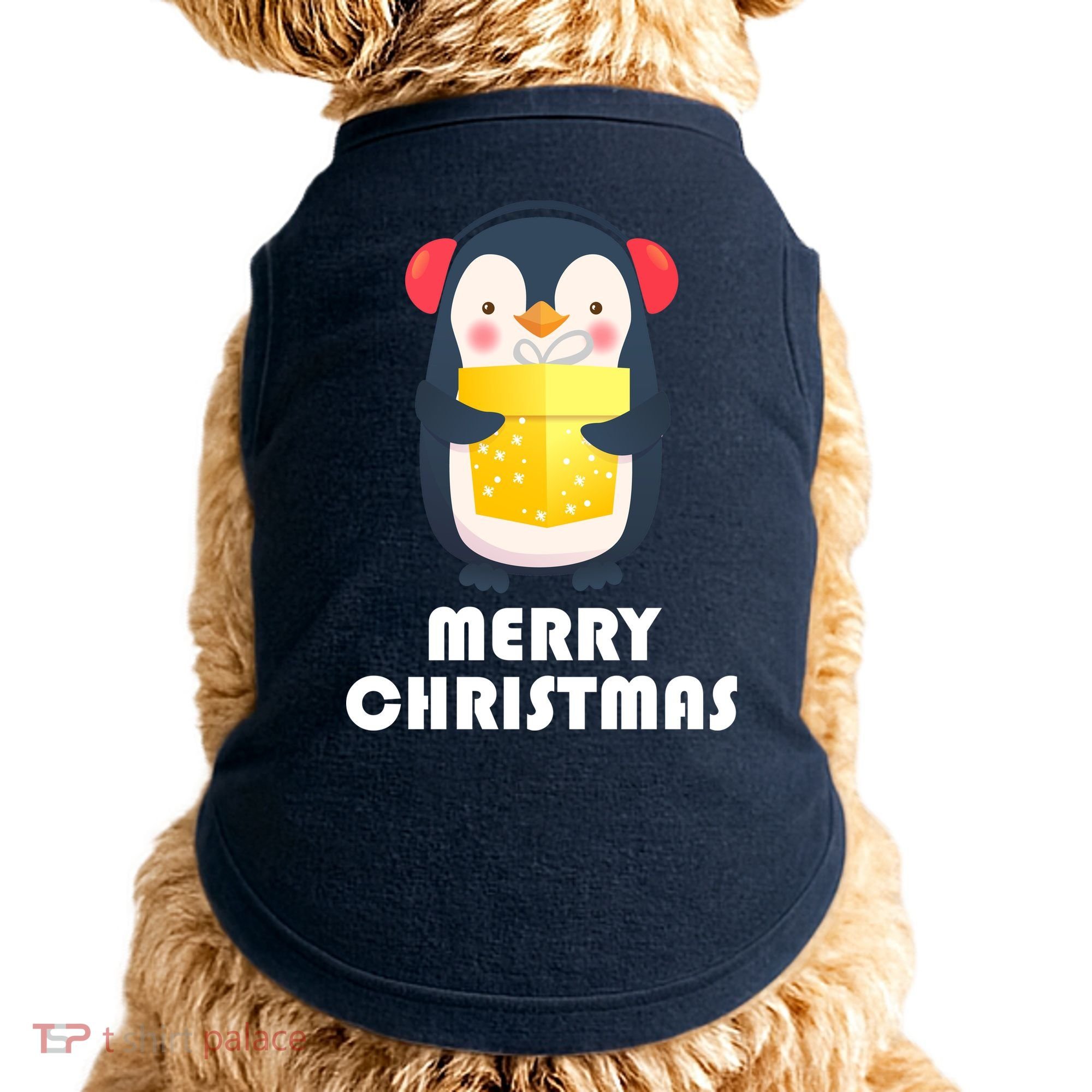 Merry Christmas Penguin Doggie Tank