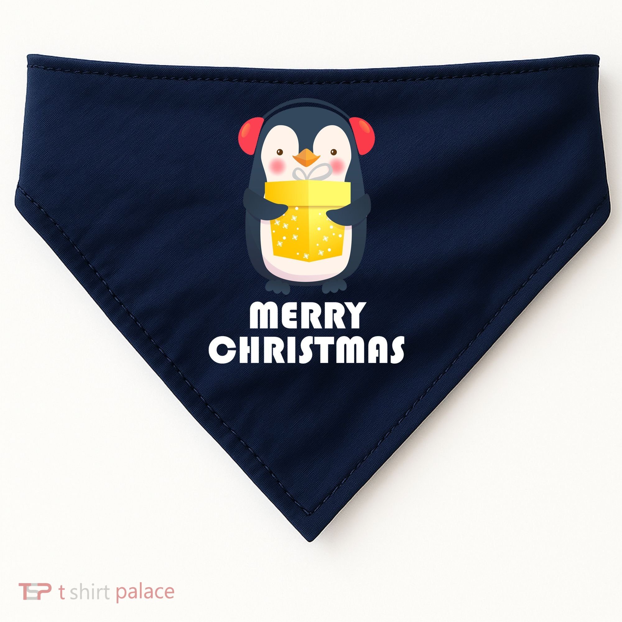 Merry Christmas Penguin USA-Made Doggie Bandana
