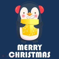 Merry Christmas Penguin USA-Made Doggie Bandana thumb 2