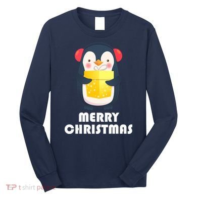 Merry Christmas Penguin Long Sleeve Shirt