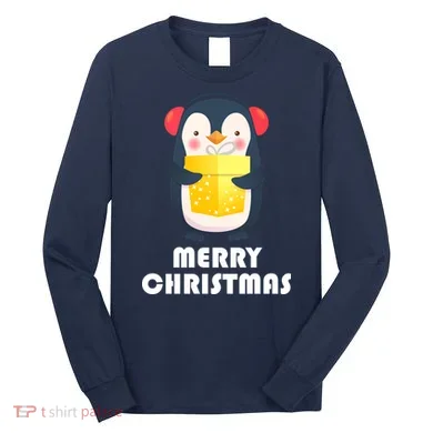 Merry Christmas Penguin Long Sleeve Shirt