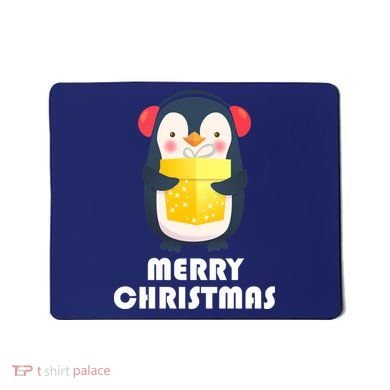 Merry Christmas Penguin Mousepad