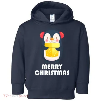 Merry Christmas Penguin Toddler Hoodie