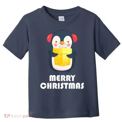Merry Christmas Penguin Toddler T-Shirt