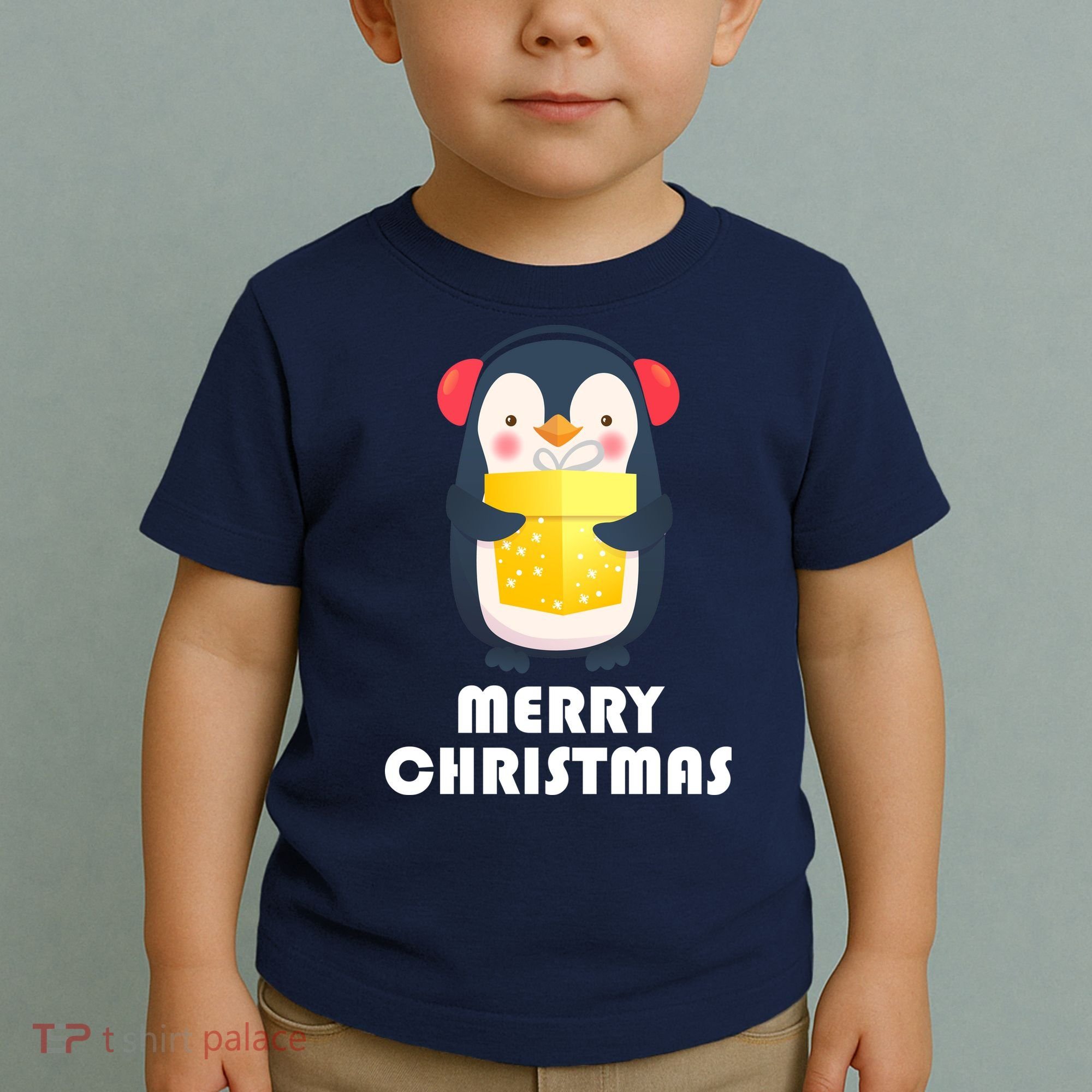 Merry Christmas Penguin Toddler T-Shirt