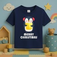 Merry Christmas Penguin Toddler T-Shirt thumb 3