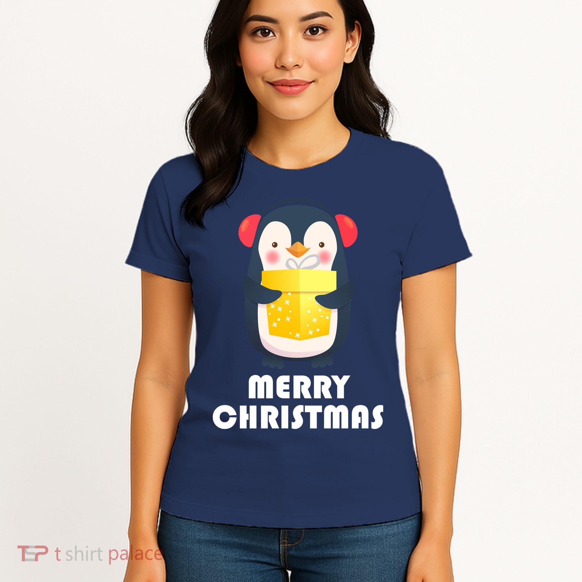 Merry Christmas Penguin Women's T-Shirt