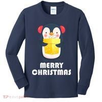 Merry Christmas Penguin Kids Long Sleeve Shirt thumb 0