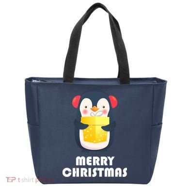 Merry Christmas Penguin Tote Bag