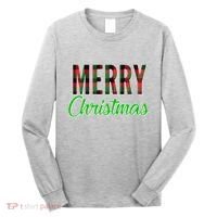 Merry Christmas Plaid Long Sleeve Shirt thumb 0