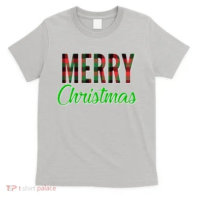Merry Christmas Plaid T-Shirt