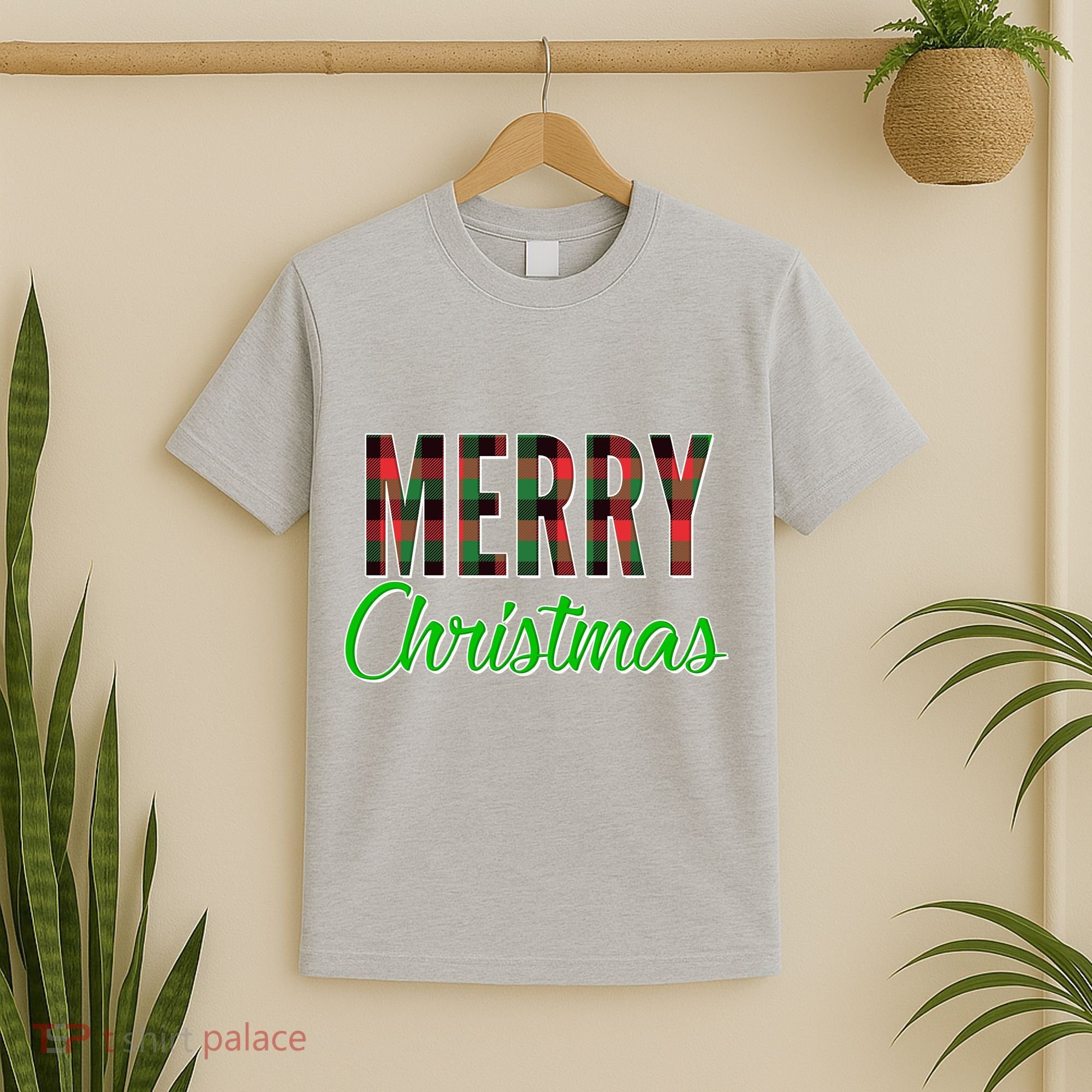Merry Christmas Plaid T-Shirt
