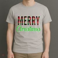 Merry Christmas Plaid T-Shirt thumb 3
