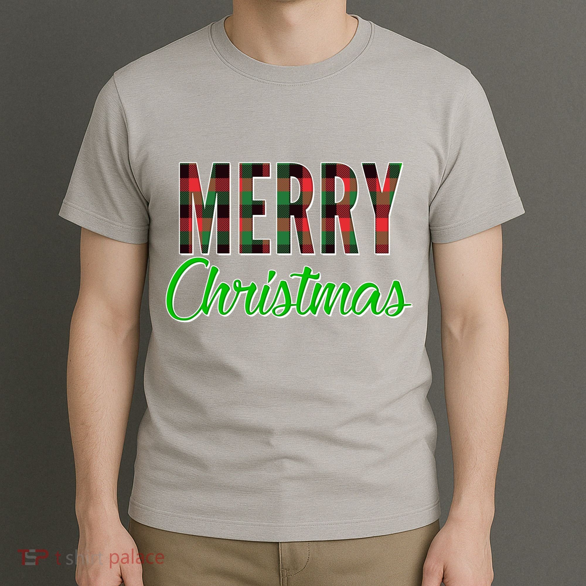 Merry Christmas Plaid T-Shirt