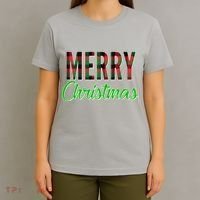 Merry Christmas Plaid T-Shirt thumb 4