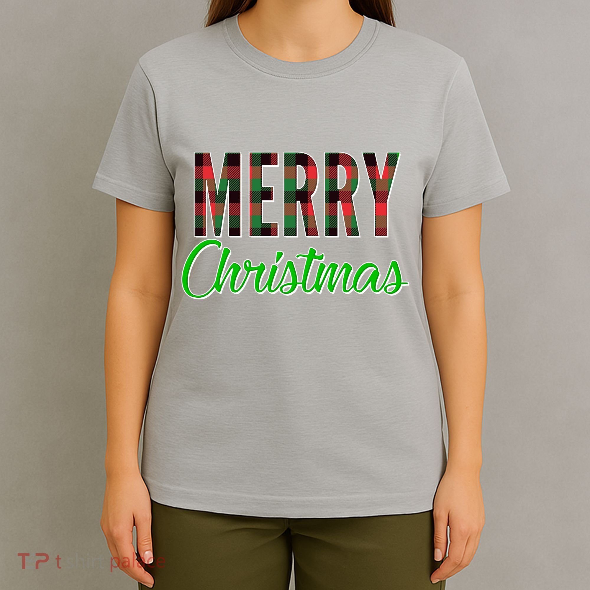 Merry Christmas Plaid T-Shirt